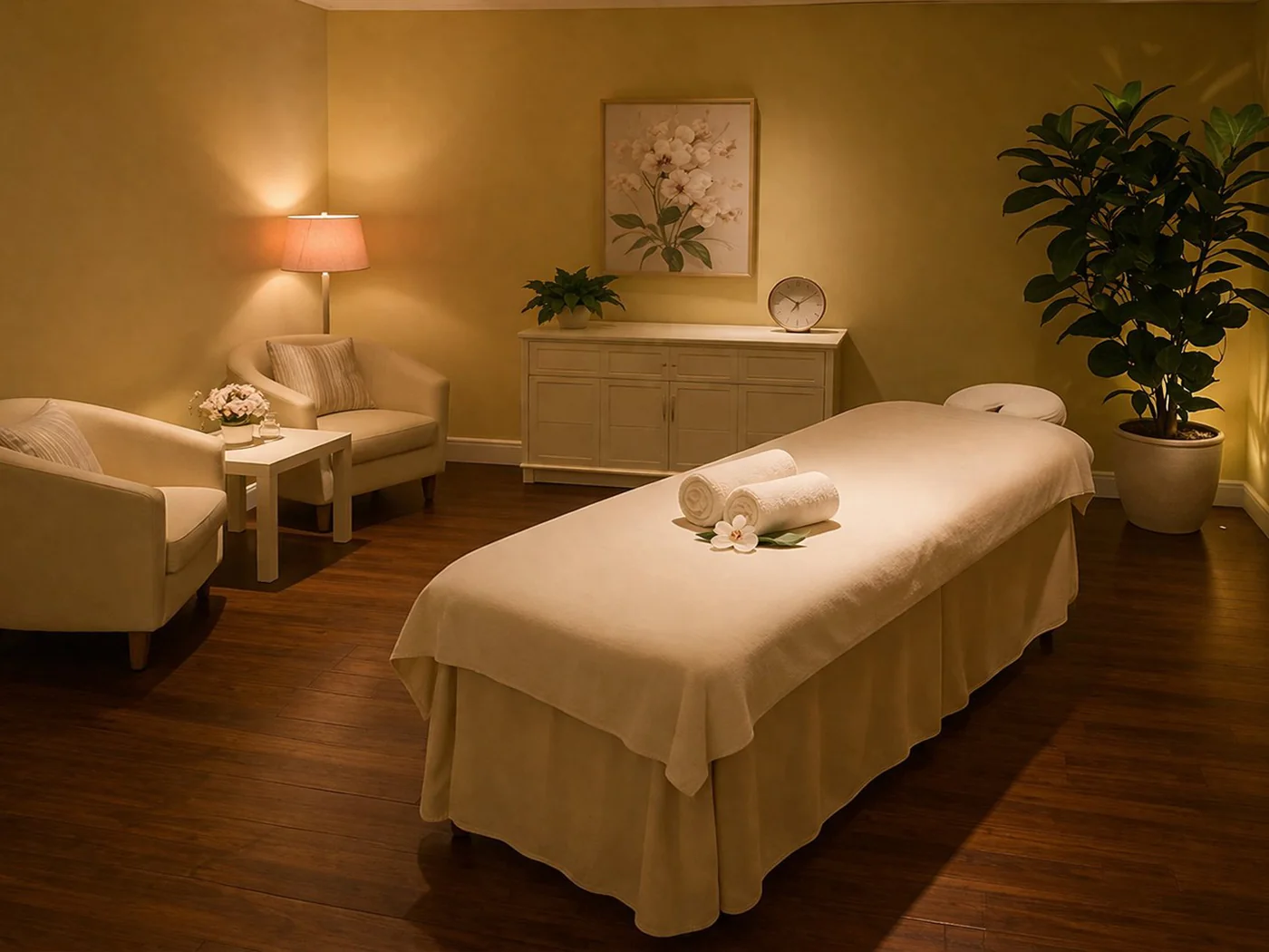 Clean massage room
