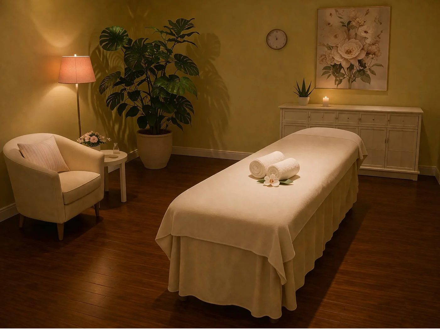 Clean massage room
